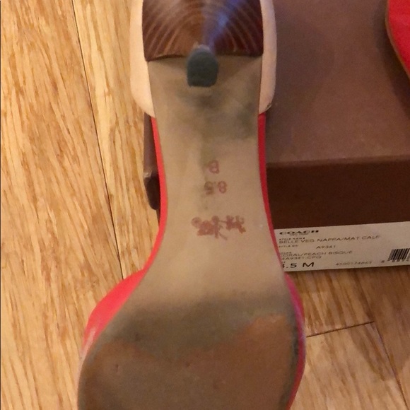 Coach Heels in Coral/Peach Bisque - Picture 2 of 5